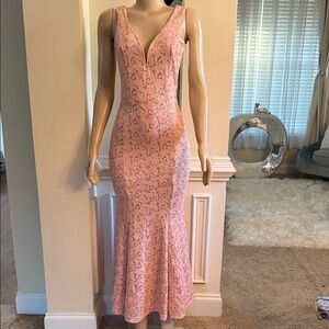 Bailey Blue sparkling, Pink Lace Maxi Dress